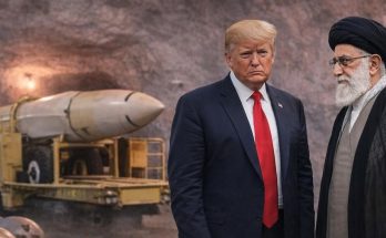 trump and Iran's Supreme Leader Khamenei face off with ballistic missile in underground