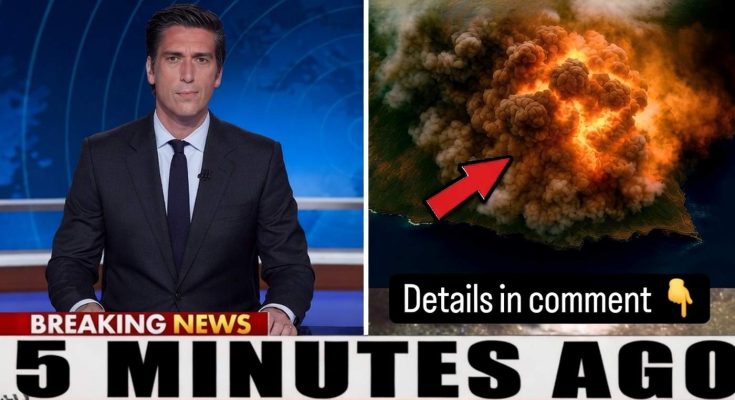 breaking news anchor reports massive explosion visible from space with urgent details